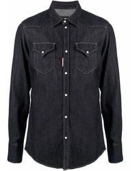 DSquared² - Dark-Wash Denim Shirt - Lyst
