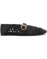 Ferragamo - Braided Gancini-Buckle Ballet Flats - Lyst