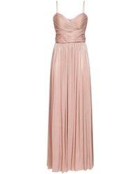 Costarellos - Vestido Largo Plisado Con Corpiño Cruzado - Lyst