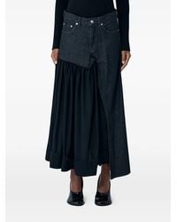 Yohji Yamamoto - Cut-Off Combination Midi Skirt - Lyst
