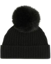 Vanisé - Ribbed Pom-Pom Beanie Hat - Lyst
