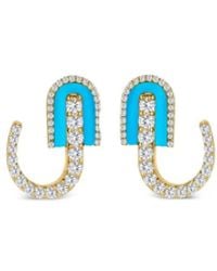 UNION LOS ANGELES - Diamond And Huggie Earrings - Lyst
