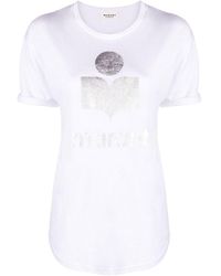 Isabel Marant - Camiseta con logo metalizado - Lyst