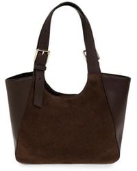 Furla - Suede-Panel Leather Shoulder Bag - Lyst