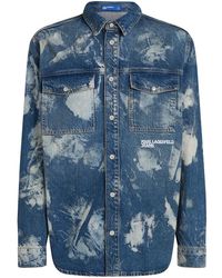 KARL LAGERFELD - Bleached Recycled-Cotton Shirt - Lyst