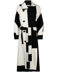 Issey Miyake - Rectilinear Milled Checked Double-breasted Coat - Lyst