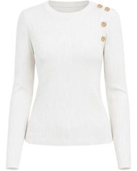 Guess - Pull Côtelé À Boutonnière - Lyst