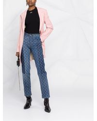 Marine Serre Mid-rise Flared Jeans - Blue