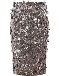 Blumarine - Butterfly Sequin-embellished Pencil Skirt - Lyst