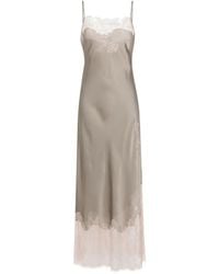 Carine Gilson - Square-Neck Silk Maxi Dress - Lyst