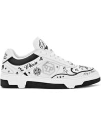 Philipp Plein - Nappa Leather Low Top Sneakers All-Over Plein - Lyst