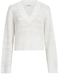 Brunello Cucinelli - Linen Dazzling Braids Sweater - Lyst