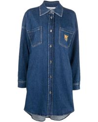 Moschino - Teddy-patch Denim Shirt Dress - Lyst