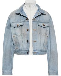 Balenciaga - Veste En Jean À Design Superposé - Lyst