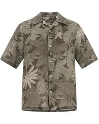Herno - Tropical-Print Linen Shirt - Lyst