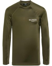 Balmain - T-shirt Met Logoprint En Lange Mouwen - Lyst
