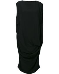 Rick Owens Loose Fit Sleeveless Dress - Zwart