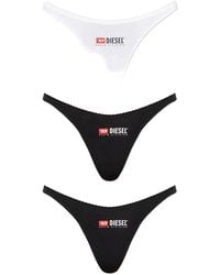 DIESEL - Three-Pack Of Stretch Cotton Thongs With Logo - Lyst