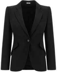 McQueen - パデッドショルダー シングルジャケット - Lyst