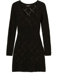 Twinset - Diamond-Pattern Long-Sleeve Mini Dress - Lyst