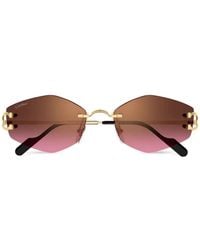 Cartier - Panthère Geometric-Frame Sunglasses - Lyst