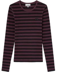 Ganni - Gestreepte Top - Lyst
