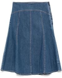 Polo Ralph Lauren - Mid-Length A-Line Denim Skirt With Flared Design - Lyst