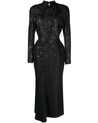 Saiid Kobeisy - Brocade-Effect Long-Sleeve Dress - Lyst