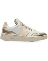 Veja - V-90 Metallic-Panel Sneakers - Lyst