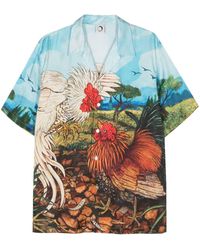 Endless Joy - Roosters Silk Shirt - Lyst
