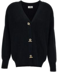 Elisabetta Franchi - Toggle-Fastening Ribbed-Knit Cardigan - Lyst