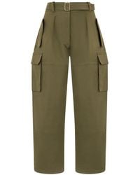 Alberta Ferretti - Belted High-Waisted Cargo Pants - Lyst