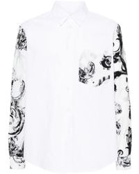 Versace - Watercolour Couture-print Cotton Shirt - Lyst