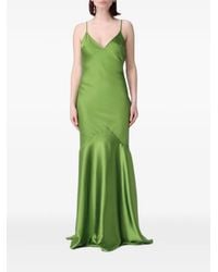 Elisabetta Franchi - Satin Open-Back Maxi Dress - Lyst