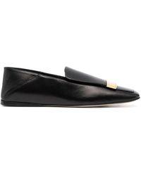 Sergio Rossi - Black Leather Loafers - Lyst