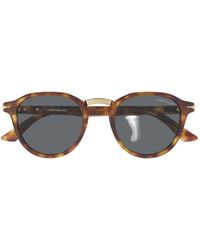 MONT BLANC EYEWEAR - Occhiali Da Sole Tondi Con Effetto Tartarugato - Lyst