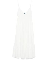Polo Ralph Lauren - Flowy Midi Dress With V-Neckline And Tiered Hem - Lyst