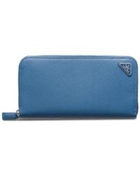Prada - Logo-Plaque Saffiano Leather Wallet - Lyst