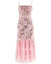 Self-Portrait - Crochet Lace Midi Dress - Lyst