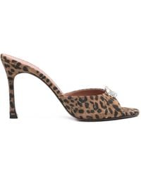 AMINA MUADDI - Mini Camelia Crystal-Embellished Leopard-Print Sandals - Lyst
