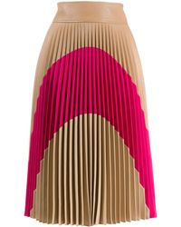 Stella McCartney Plooirok Met Colourblocking - Bruin