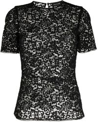 Del Core - Floral-lace Short-sleeved T-shirt - Lyst