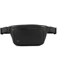 Piquadro - Logo-Plaque Zip-Fastening Belt Bag - Lyst
