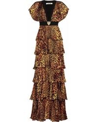 Roberto Cavalli - Leopard-Print Long Evening Dress - Lyst