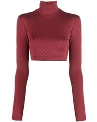 Ambush - Checkerboard Print Cropped Long Sleeve Shirt - Lyst