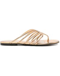 ALEVI - Strappy Metallic Leather Sandals - Lyst