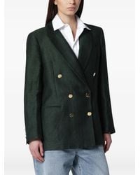 VI TO VI - Herringbone Double-Breasted Blazer - Lyst