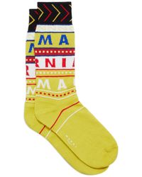Marni - Fein gestrickte Socken mit Logo-Intarsie - Lyst