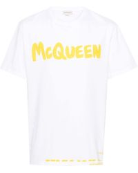 Alexander McQueen - T-Shirt mit Graffiti-Print - Lyst
