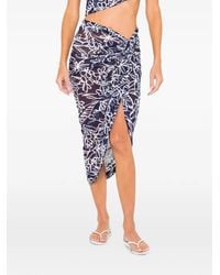 JBQ - Scorpio Floral-Print Twisted Midi Skirt - Lyst